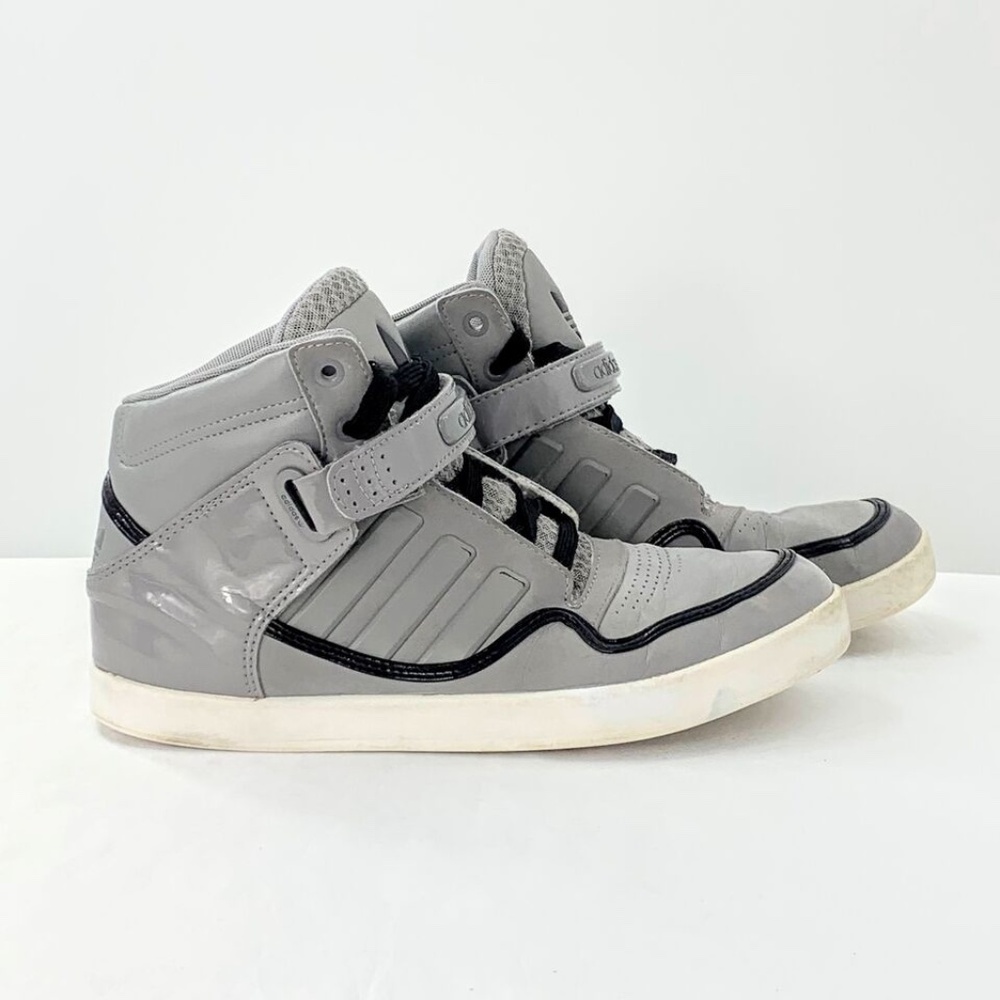 Adidas Men Sneakers V22805 Basketball Gray Leather High Top Sz 6.5